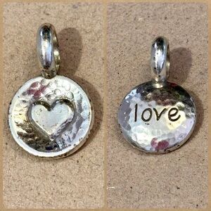 🆕Listing! 🆕 Brighton Love Token charm Hammered silver Raised heart Retired